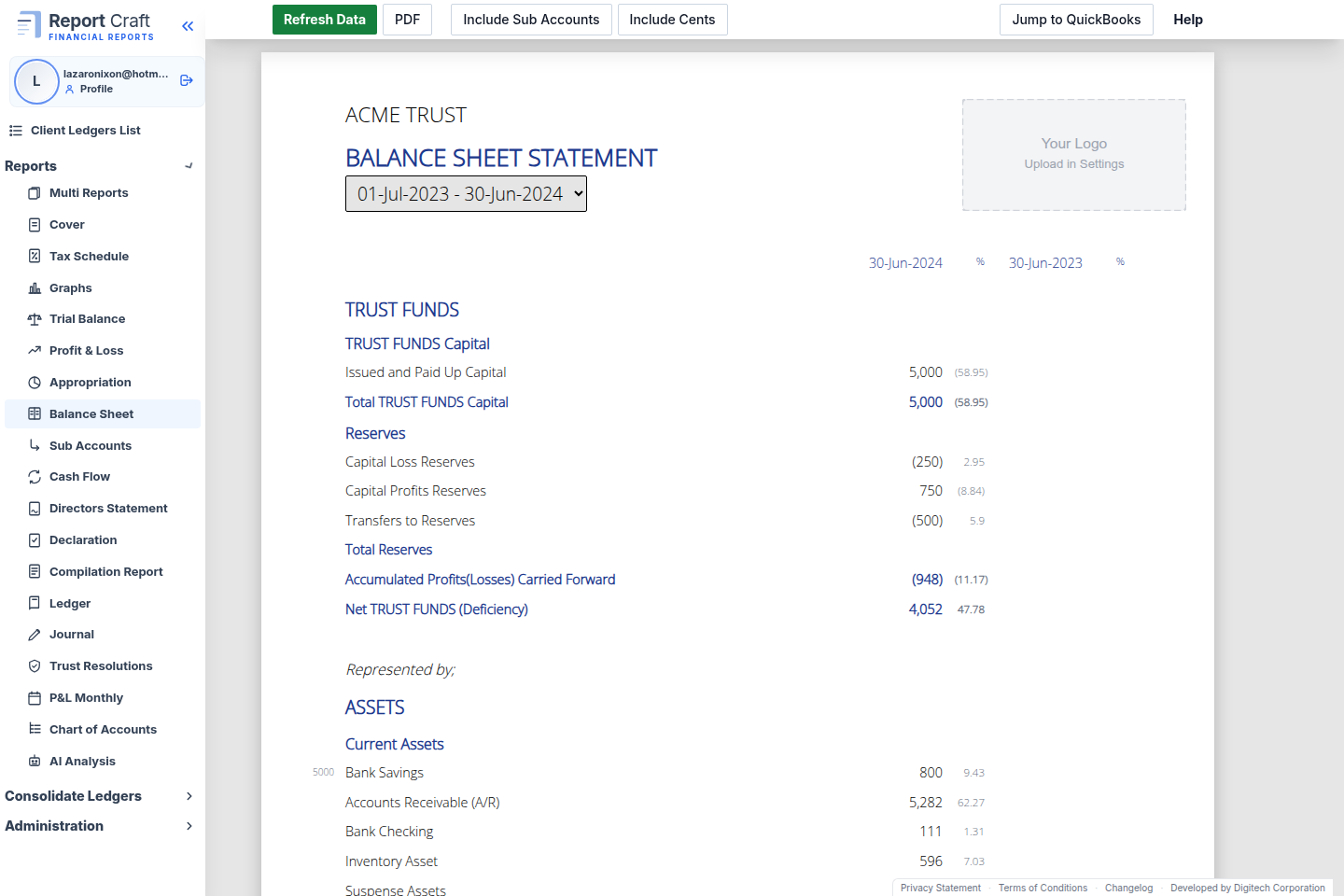 Balance Sheet Report